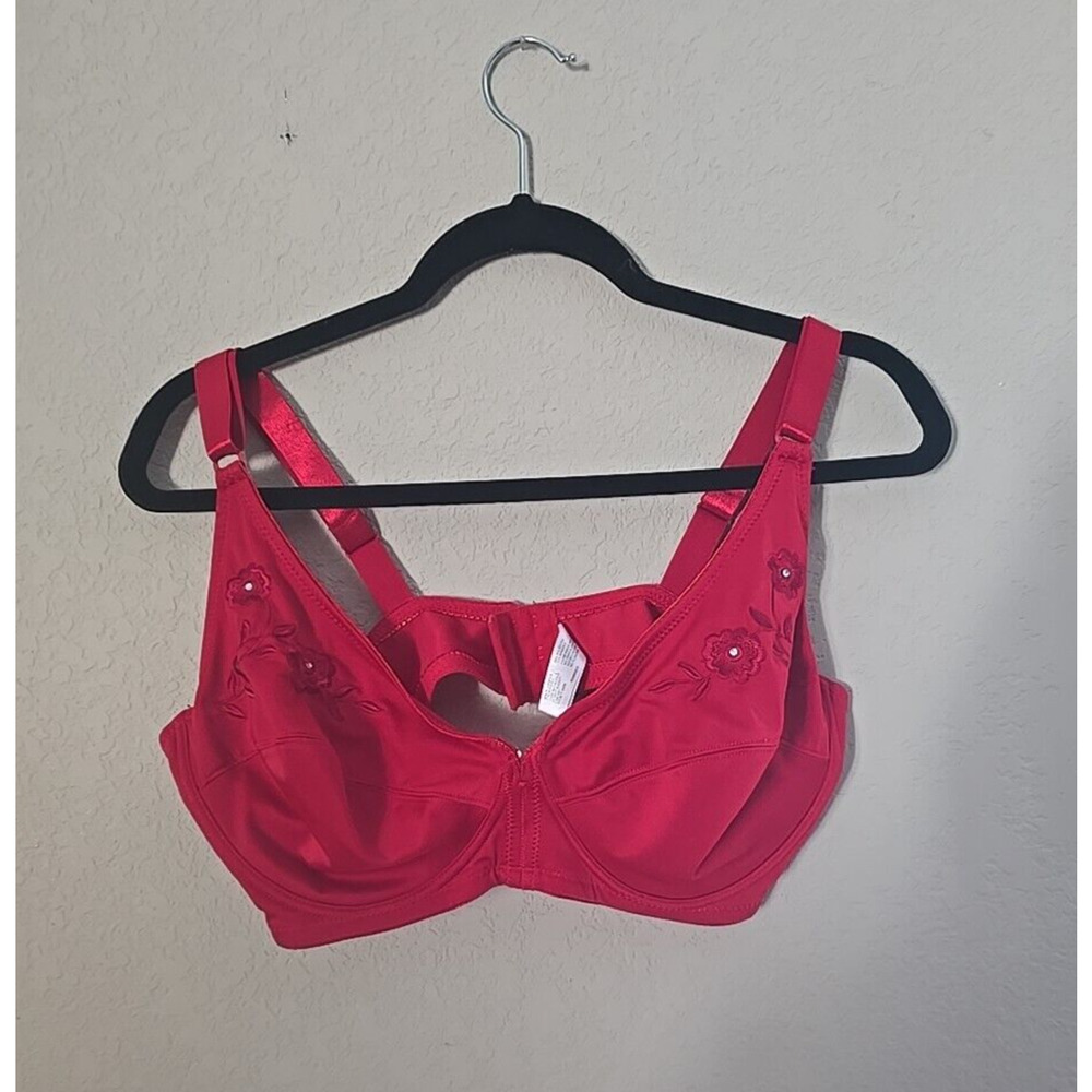 Delta Bure Pink Embroidered Full Coverage Adjustable Straps Underwire Bra SZ 42D